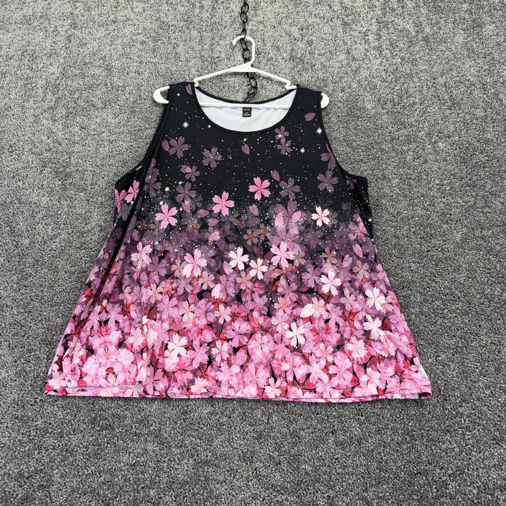 Emery Rose Tank Top Womens 3XL Pink Floral Ombre Tunic Summer Casual Stretch